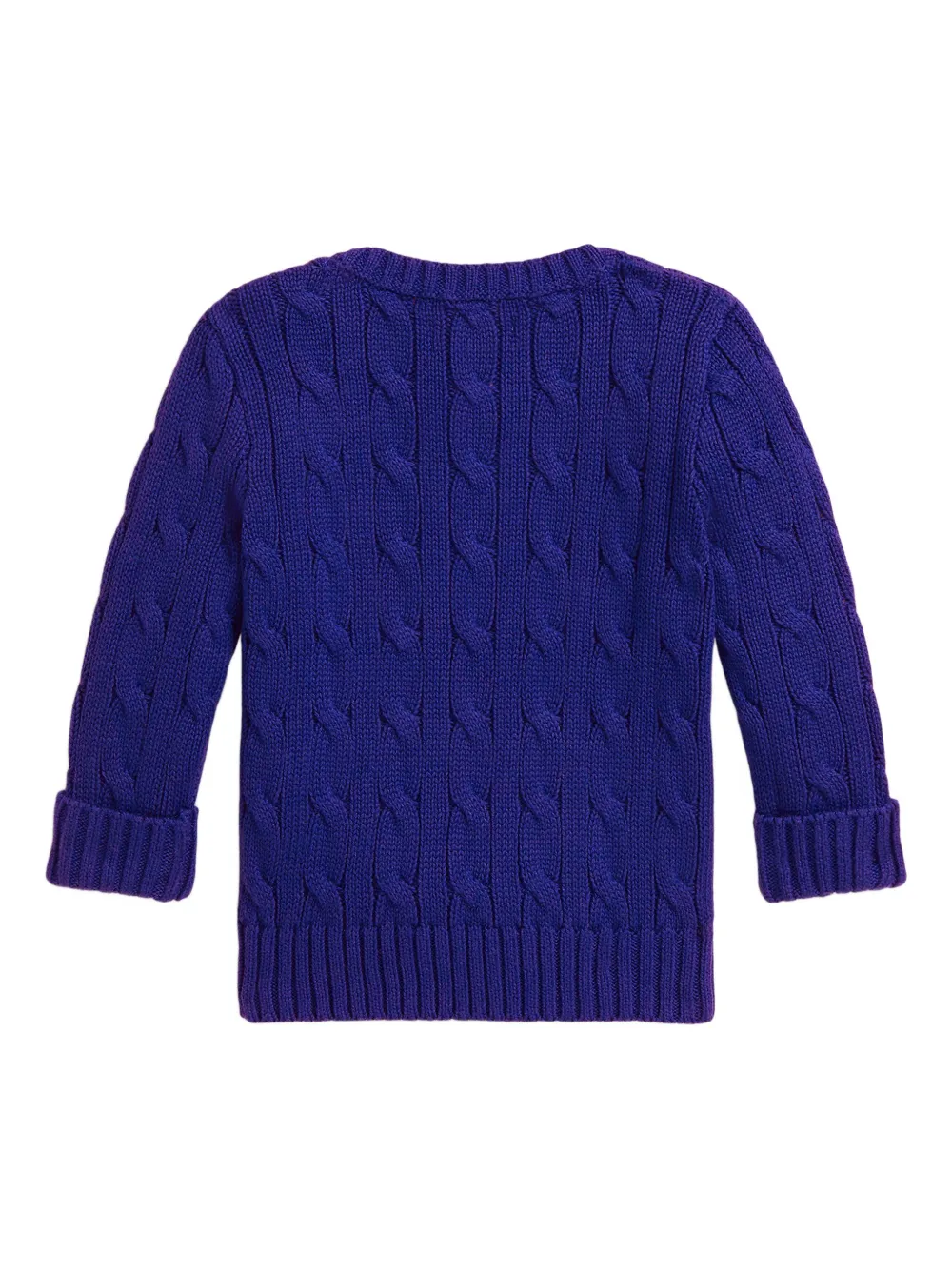 Хлопковый свитер косой вязки POLO RALPH LAUREN KIDS, синий — фото 2