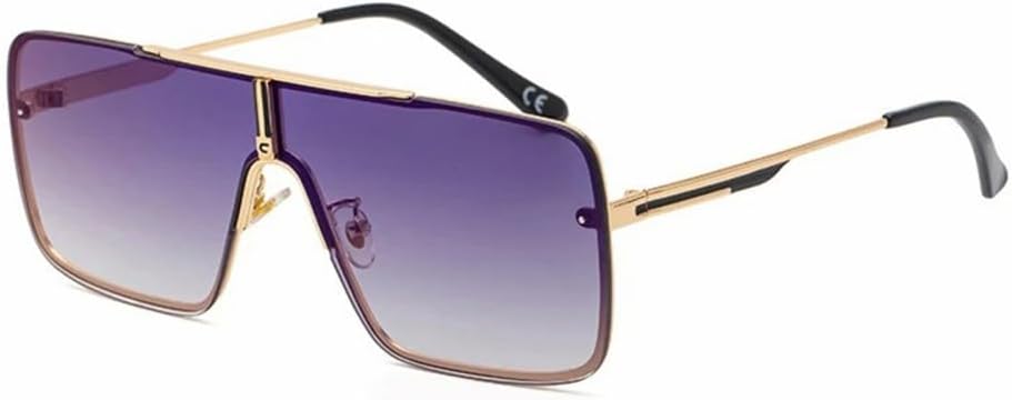 

Большие цельные солнцезащитные очки для мужчин в стиле панк с металлической оправой, солнцезащитные очки для женщин и мужчин, защита от УФ-излучения UV400 MTZJH, C4 Out Blue