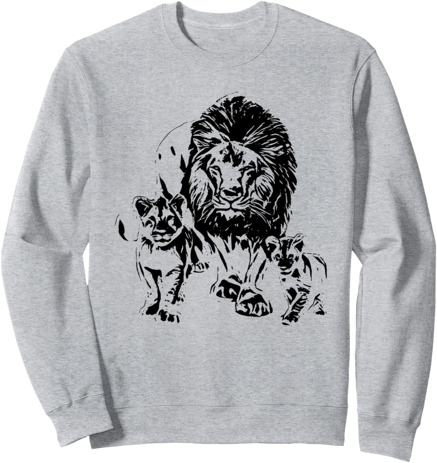 

Толстовка с изображением львенка, львов, больших кошек и хищников, серая Lion Cub Lion Big Cat - Predator Gift Christmas Birthday
