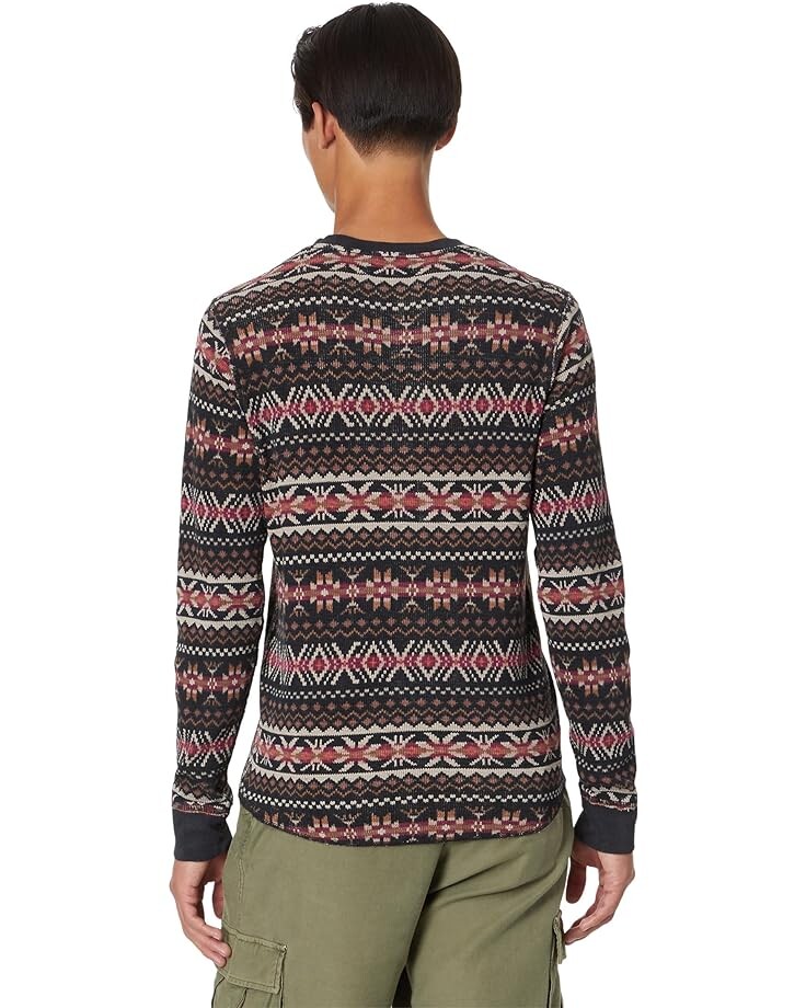 

Топ Lucky Brand Garment Dye Print Thermal Crew Top, мульти