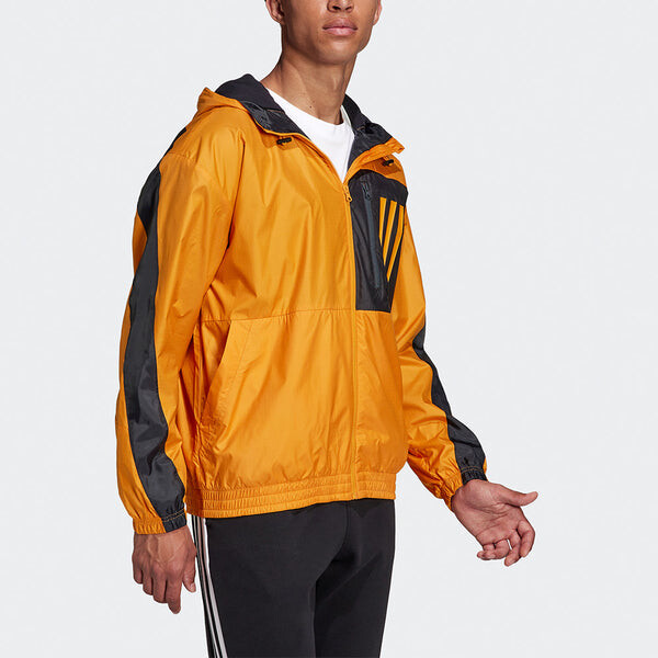 Куртка adidas M W.n.d. Jkt Pb Colorblock Pocket Sports Hooded Jacket Orange, оранжевый — фото 4