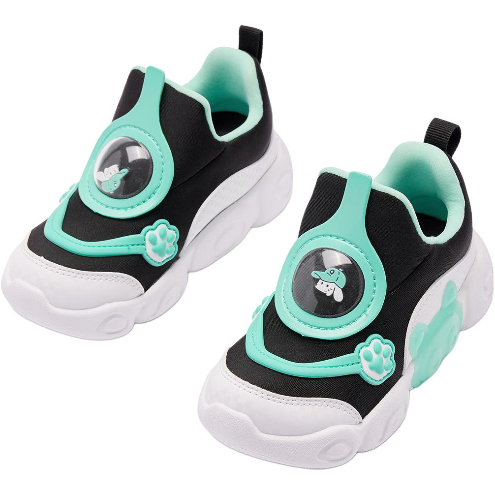 Нескользящие износостойкие низкие туфли для малышей QIAODAN, белый/черный — фото 3