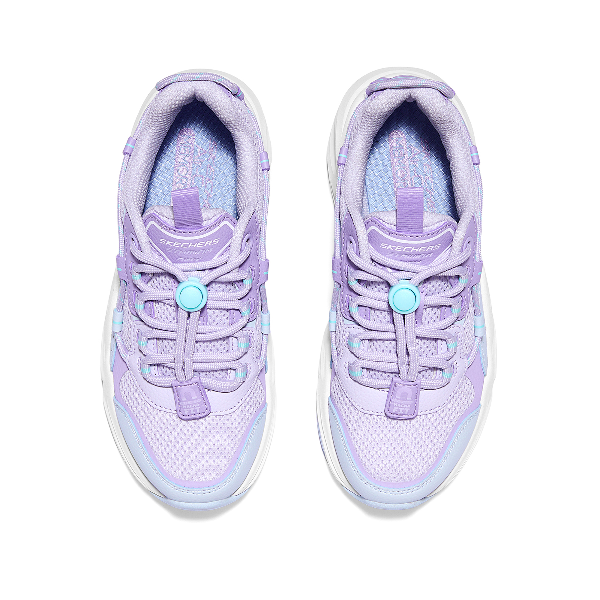 Кроссовки SKECHERS GIRLS устойчивые к истиранию дышащие низкие для девочек подростков Skechers Kids, фиолетовый/синий/белый — фото 4