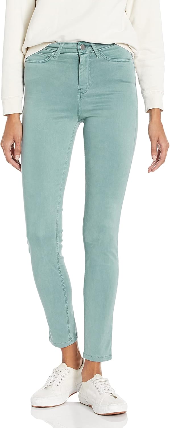 

Женские узкие джинсы GUESS 1981 года с высокой талией и эластичным атласом, Dusty Teal