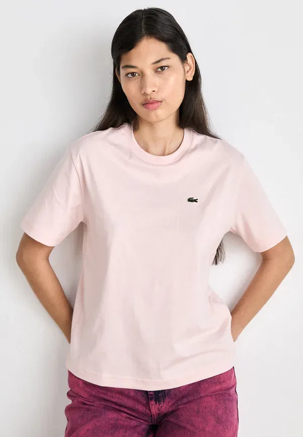 Футболка Lacoste Nidus, базовая, однотонная, цвет гнездо — фото 4