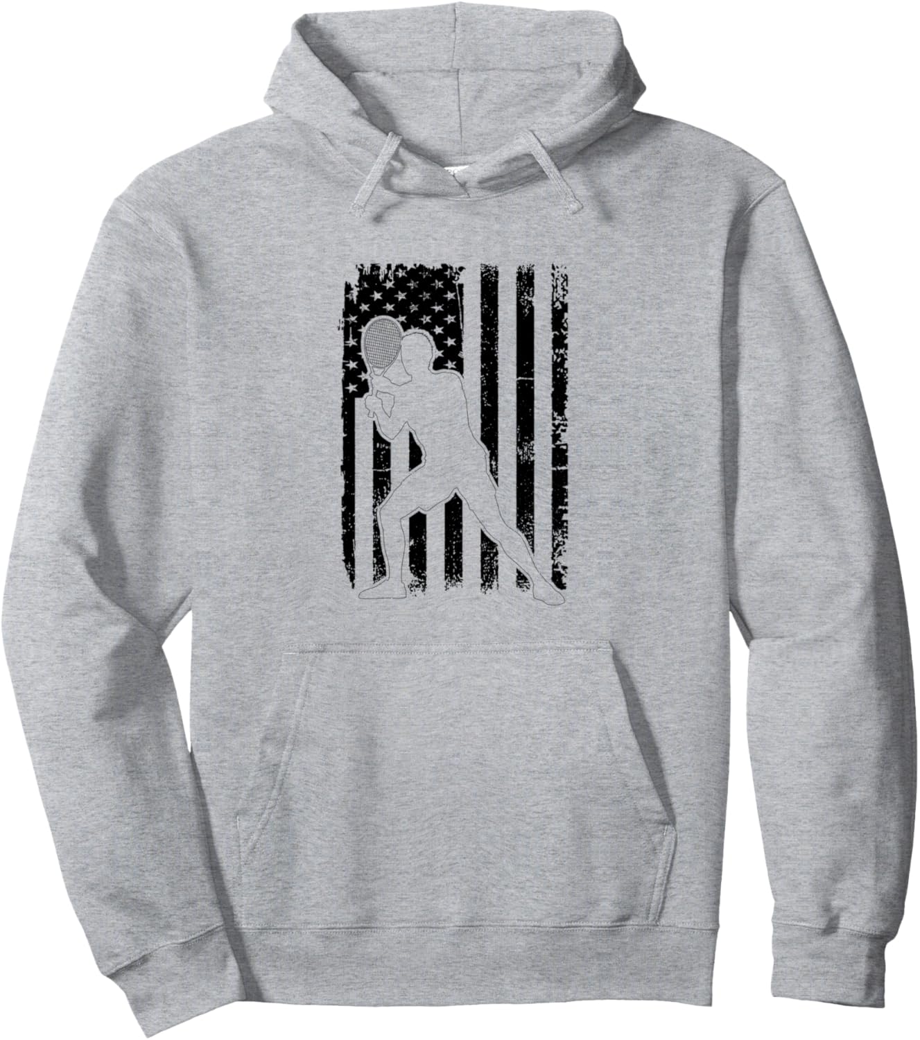 

Худи с изображением американского флага для игры в ракетбол Racquetball Player Racquetball Sport, серый