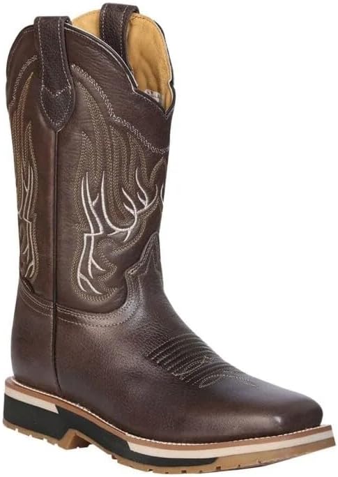 

Мужские ботинки Establo Original коричневые, из натуральной коровьей кожи Grizzly, с квадратным носком, вестерн-стиль, рабочие, двухплотностные, устойчивые к скольжению и маслу, на пуговице Generic