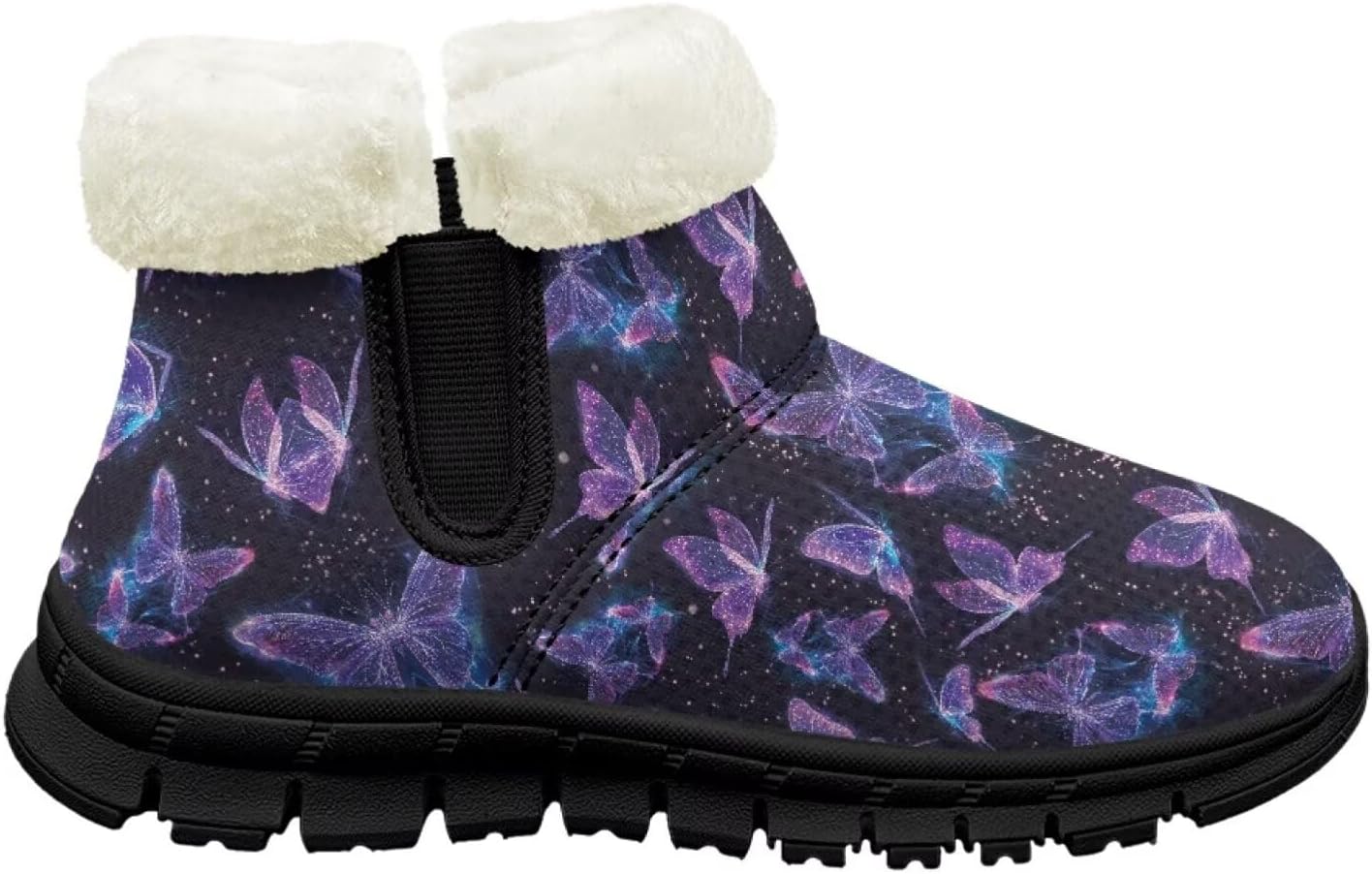 

Детские ботинки на щиколотку для девочек, противоскользящие зимние ботинки для бега, с утепленной подкладкой, на мягкой подошве Pointodoor, Gradient Butterfly Print