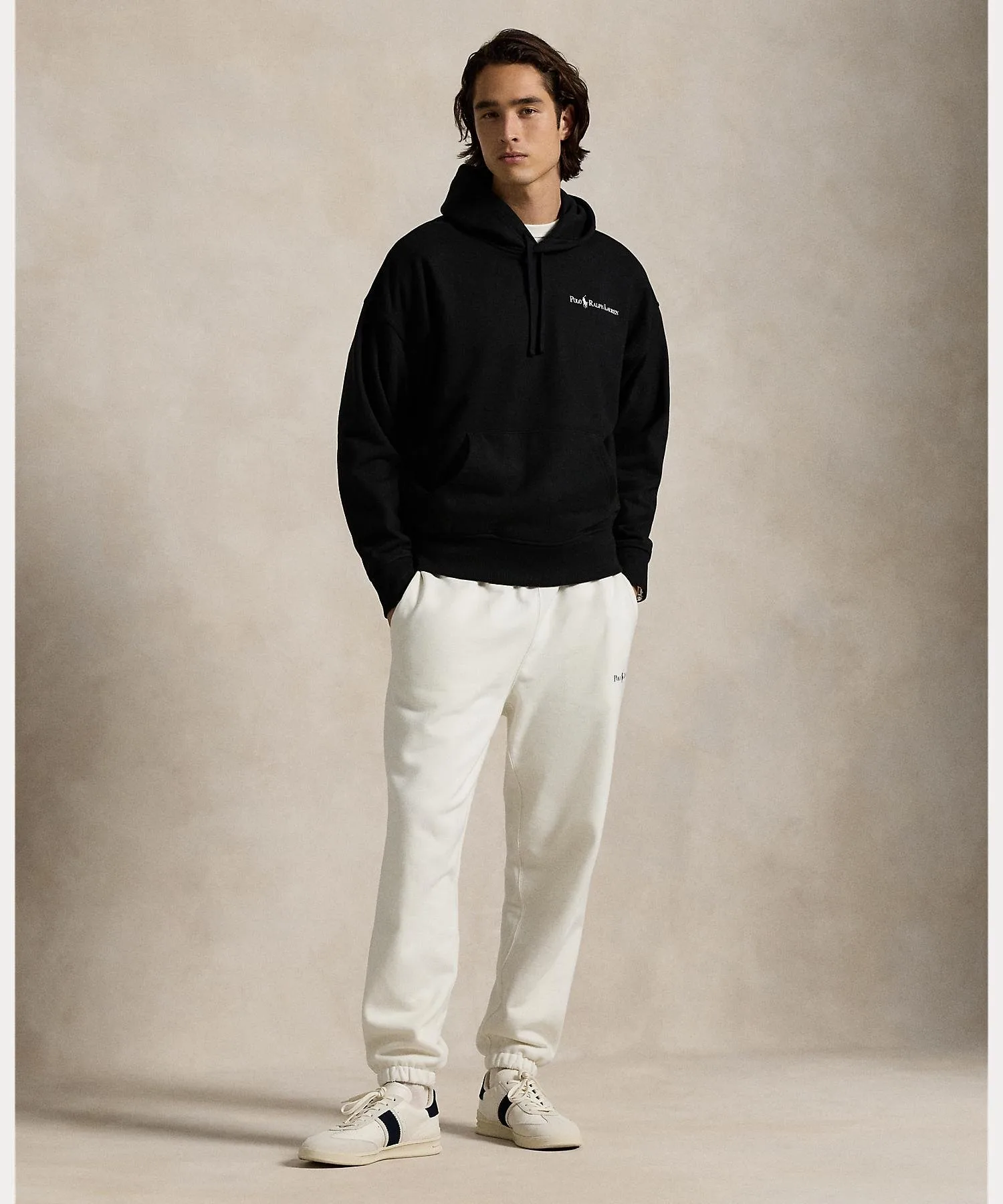 Толстовка с капюшоном и логотипом свободного кроя из флиса Polo Ralph Lauren, 001 Black — фото 3