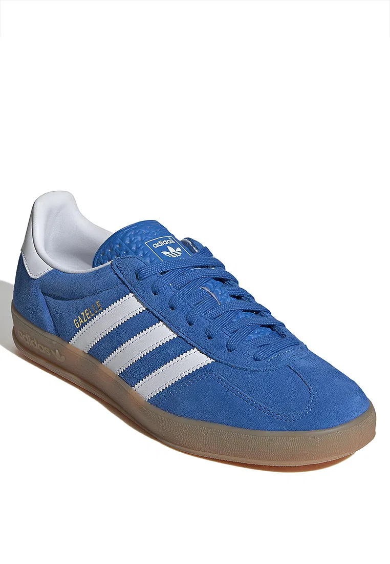 Кроссовки мужские, Gazelle Indoor, Adidas, белый/синий — фото 2
