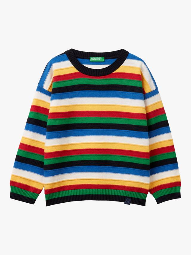

Детский вязаный джемпер в полоску Benetton, цвет Multicolor