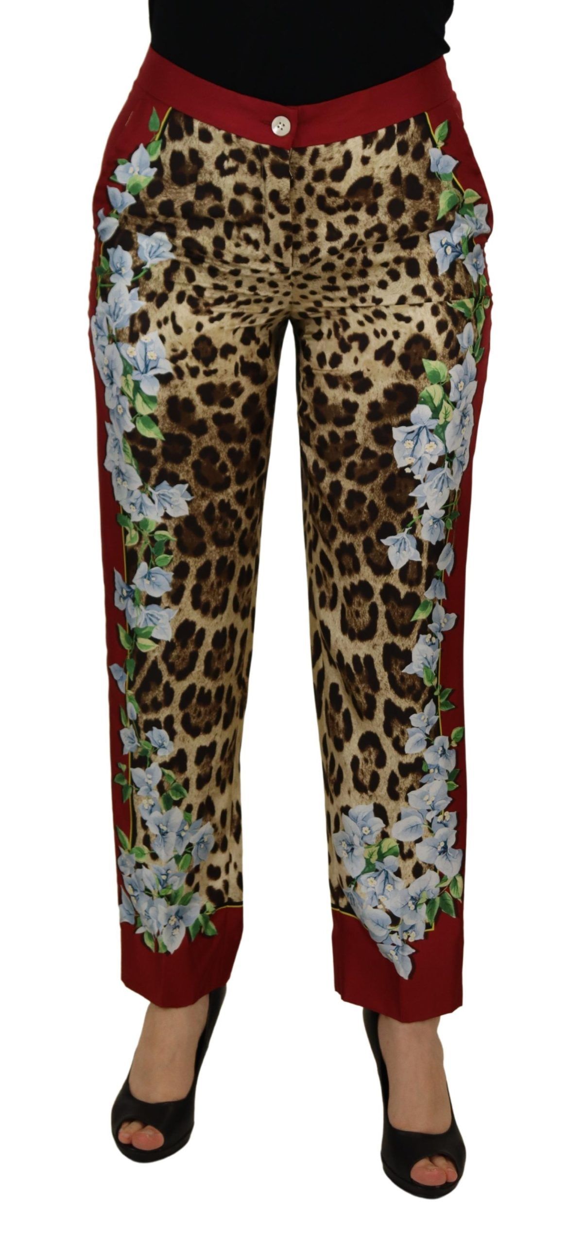 

Элегантные разноцветные шелковые брюки с высокой талией Dolce & Gabbana