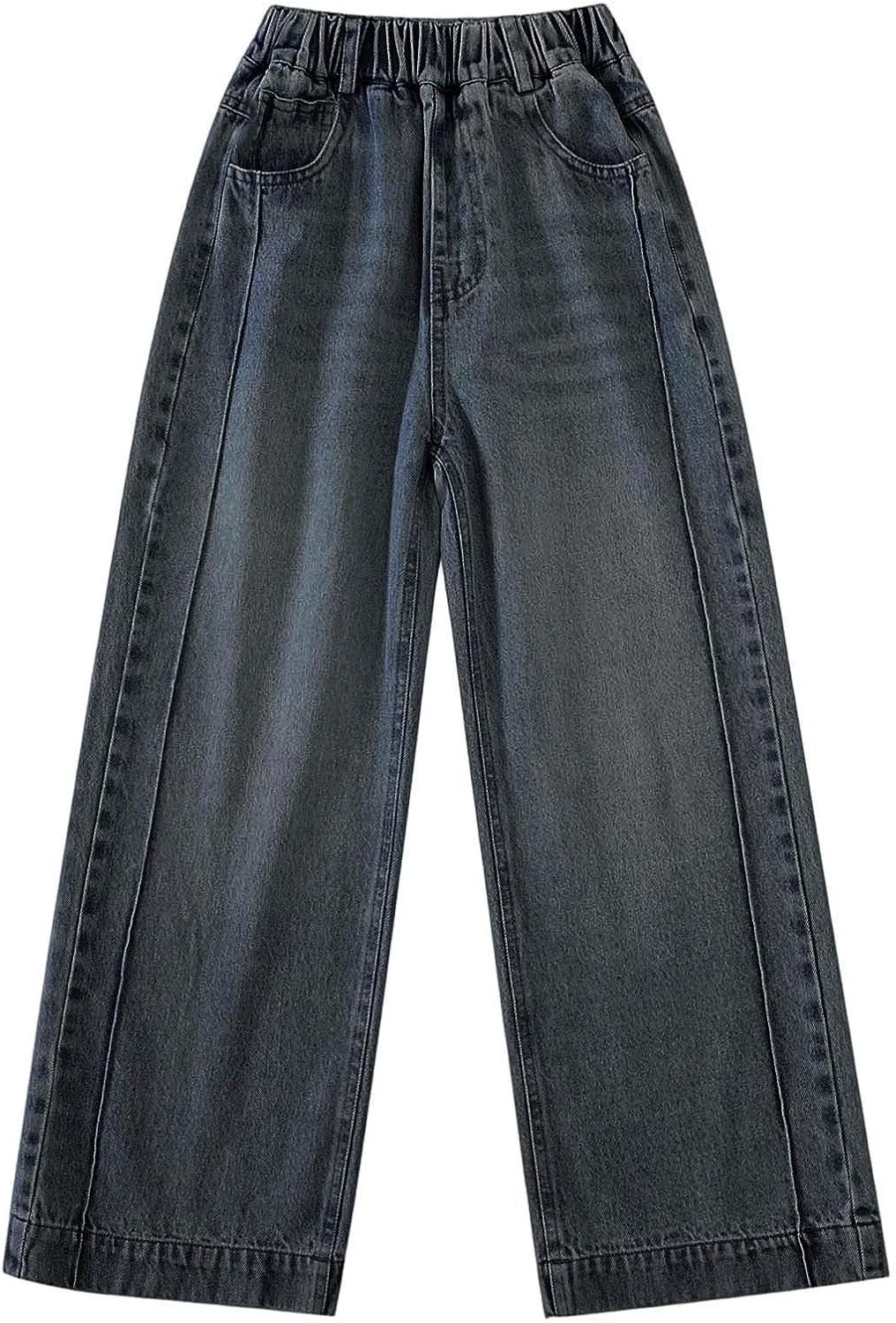 Джинсы для девочек, широкие, High Waisted, Zc28- Blue — фото 4