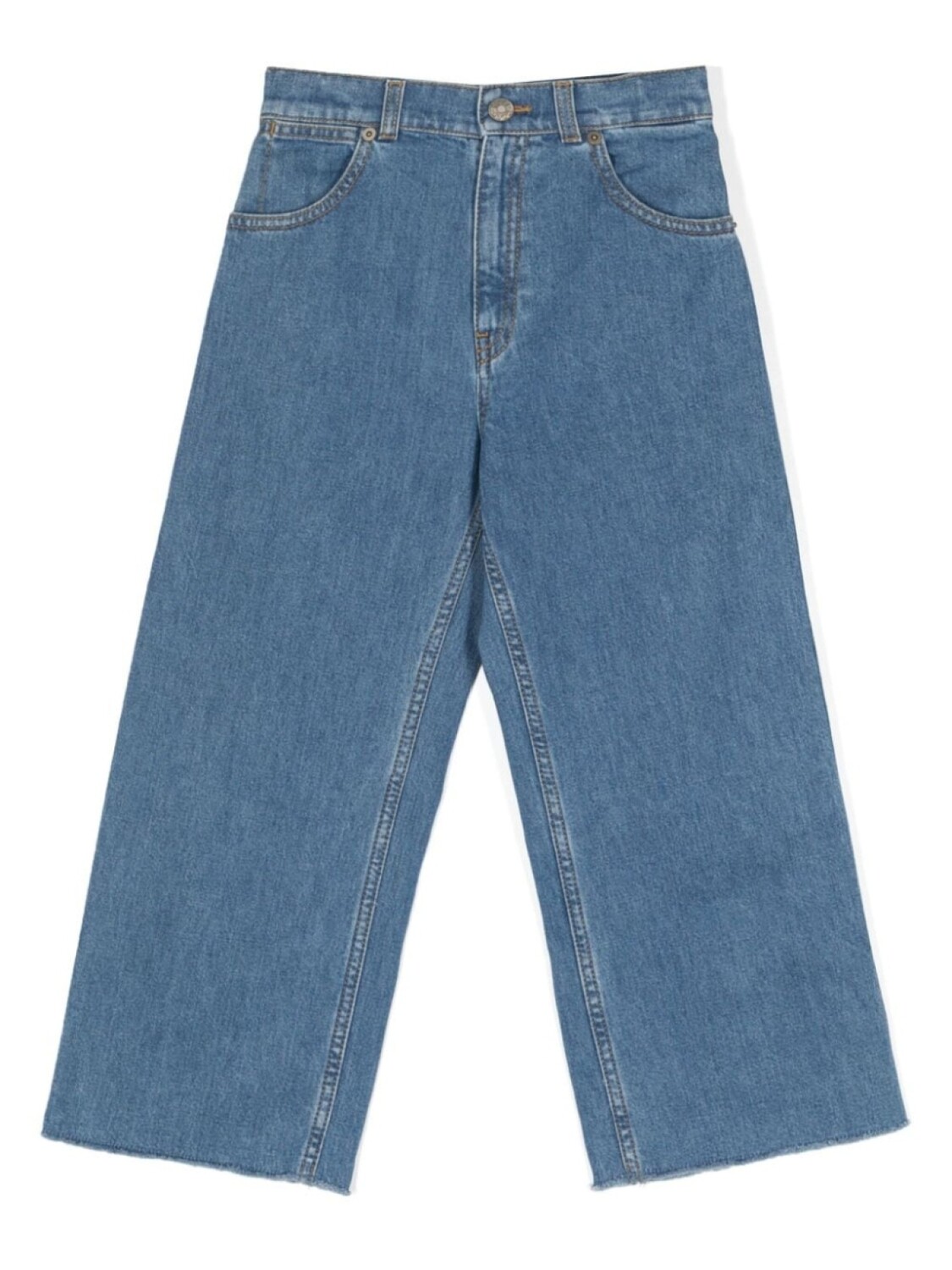 

Gucci Kids прямые джинсы с завышенной талией, синий
