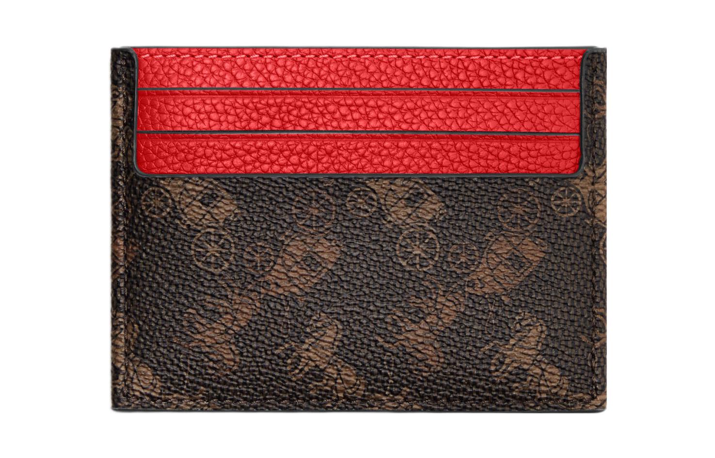

COACH Чехол для карт из холста с кожаным держателем