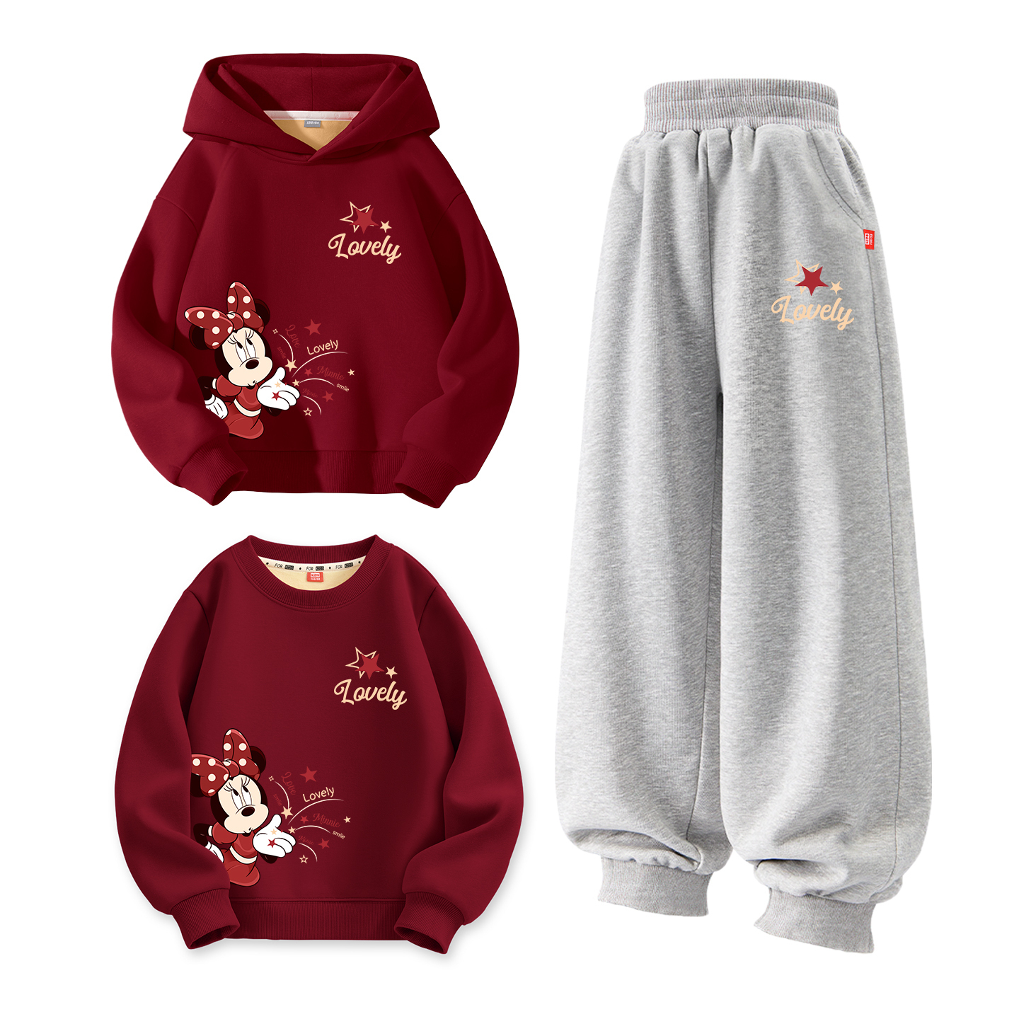 Детский костюм Танг Disney, [thickened and fleece-lined]di xiaofei ma бордовый+di xiaofei ma темно-синий +di xiaofei ma бордовый — фото 4