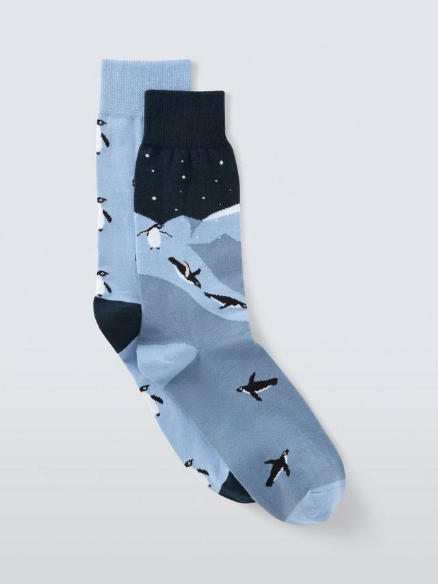 

Рождественские носки Penquin John Lewis, Pack of 2, Blue Multi