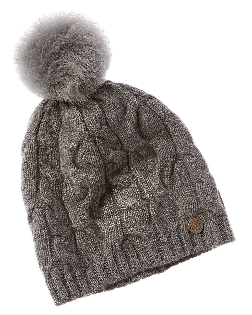 

Шапка-бини Bruno Magli Ombre Cable Slouch из смеси шерсти и кашемира, серый