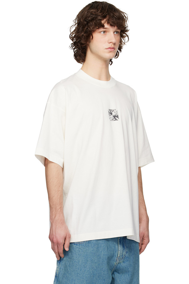 Vetements Футболка Off-White с логотипом в виде байкерского креста — фото 2