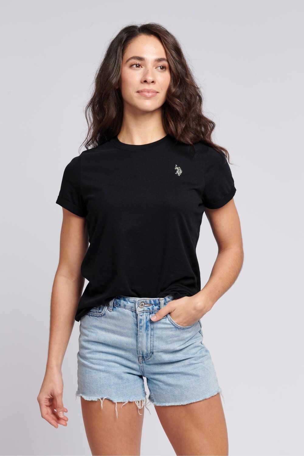 

Женская футболка с круглым вырезом и логотипом U.S. Polo Assn, черный