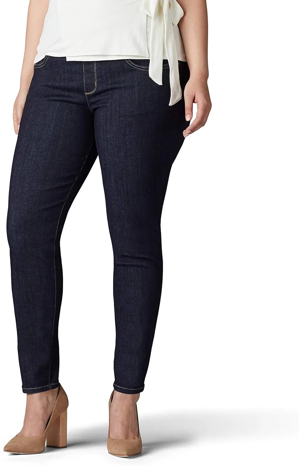 

Lee Women's Plus-Size Sculpting Slim Fit Skinny Leg Pull on Jean
