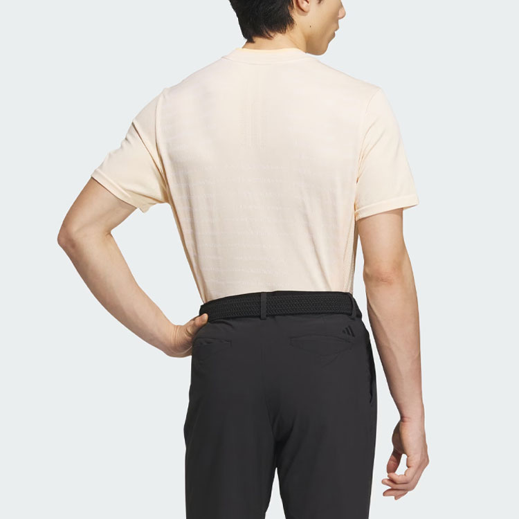 Футболка Adidas Primeknit Seamless Mock Мужская Абрикосово-Желтая — фото 4