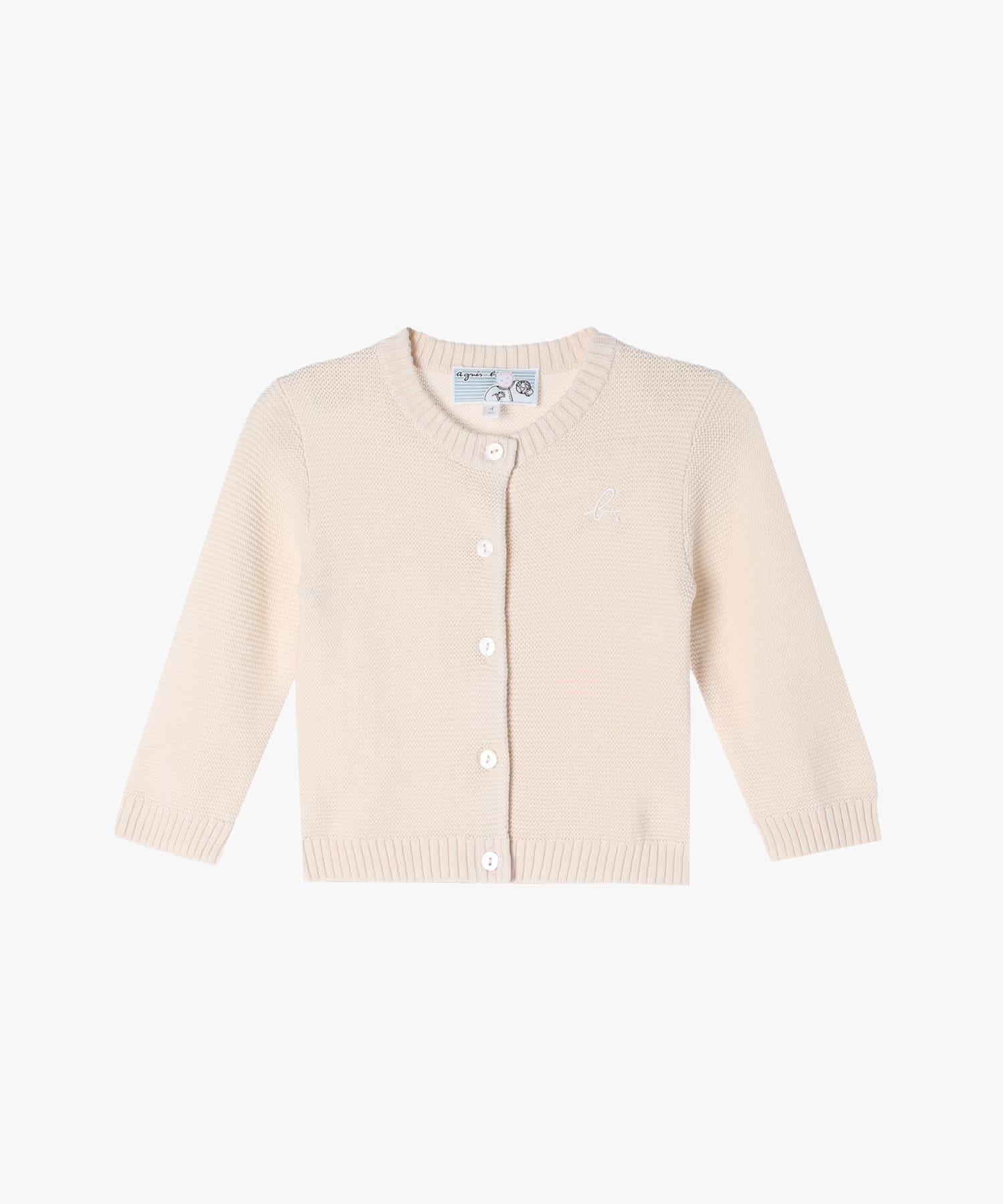 Детский хлопковый вязаный кардиган Agnes b. ENFANT, White