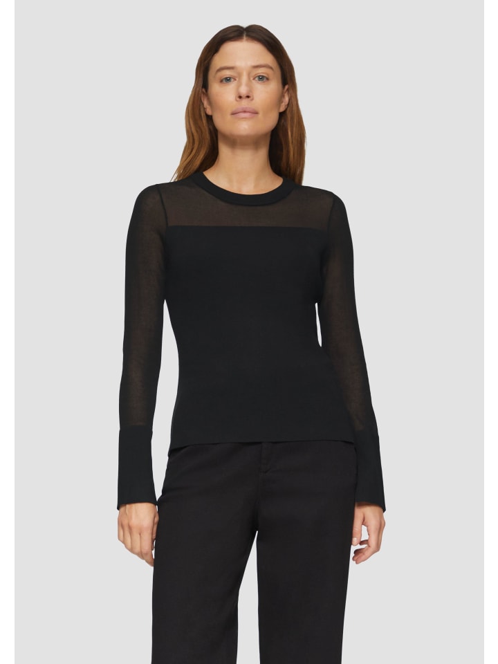 

Пуловер s.Oliver BLACK LABEL Strickpullover langarm, черный