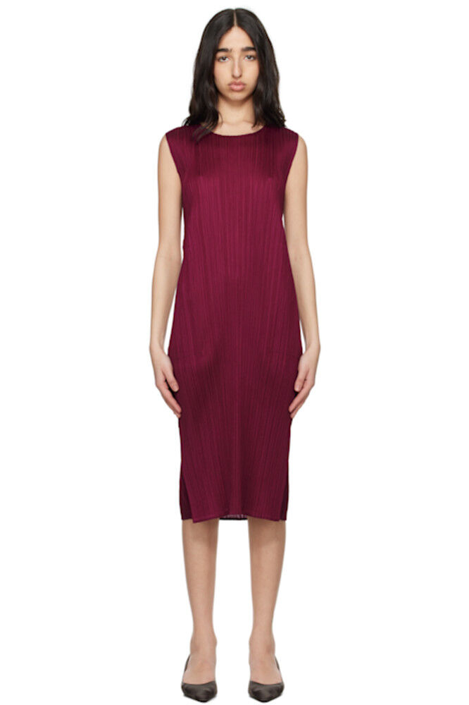 

Платье миди цвета месяца в бордовом цвете в марте PLEATS PLEASE ISSEY MIYAKE
