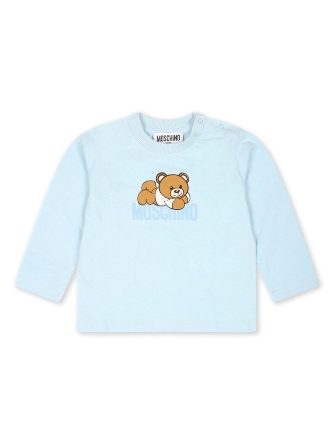 

Moschino Kids футболка с длинными рукавами и принтом логотипа, синий