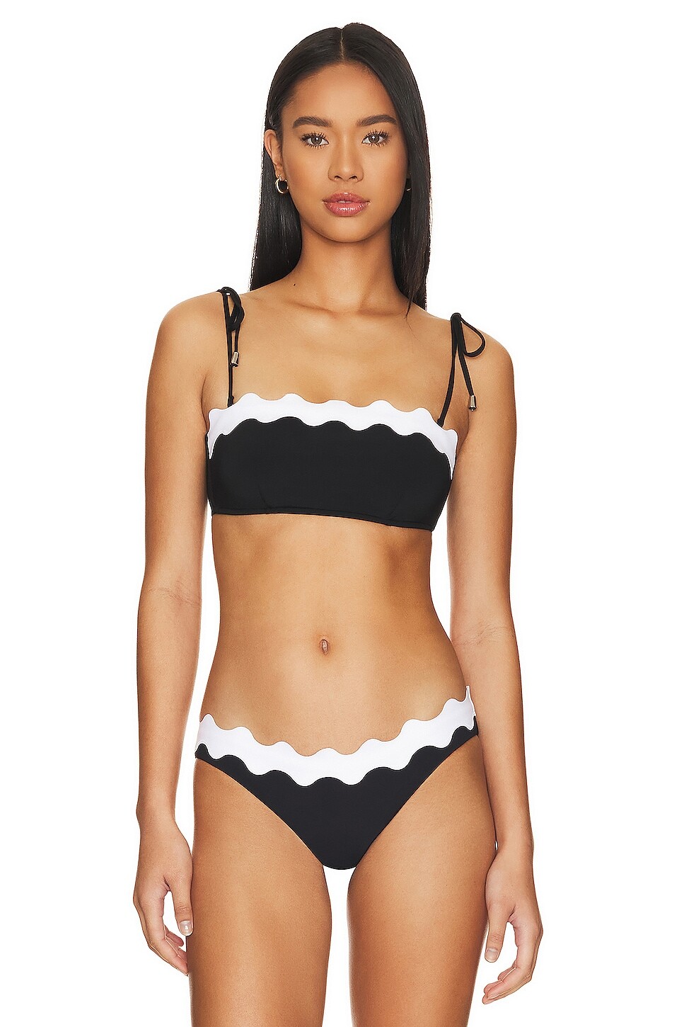 

Топ бикини Seafolly Ric Rac Bustier Bandeau, черный