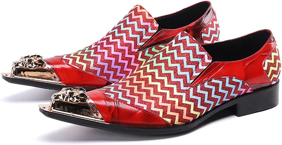 

Мужские лоферы Santimon, кожаные с зигзагообразным узором, металлическим львом, заостренным носком, модные, яркие, удобные, для вечеринок, свадеб, официальных мероприятий и вождения, красный