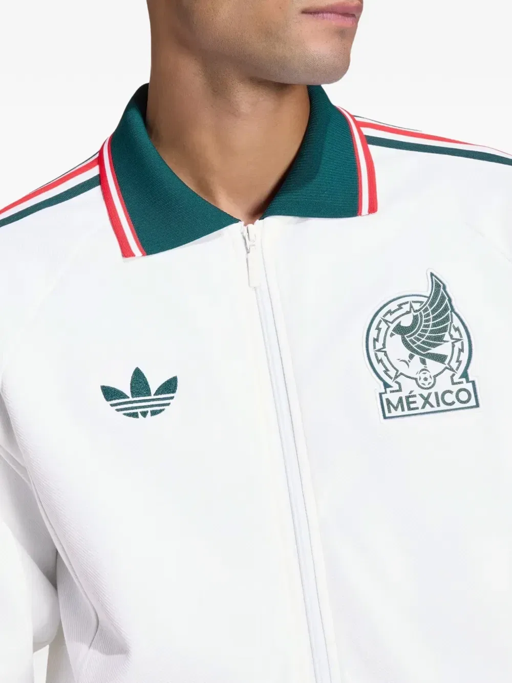 Мужская куртка-олимпийка Mexico Away Anthem на молнии adidas, белый — фото 3