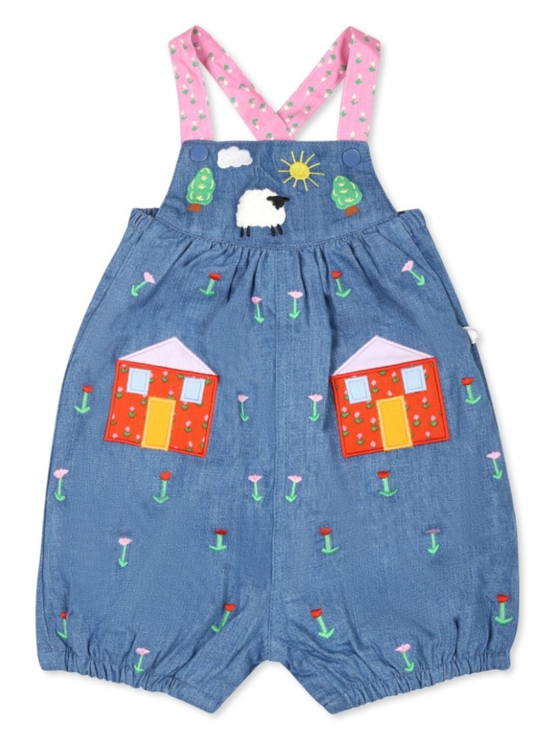 

Stella McCartney Kids комбинезон с аппликацией в фермерском стиле, синий
