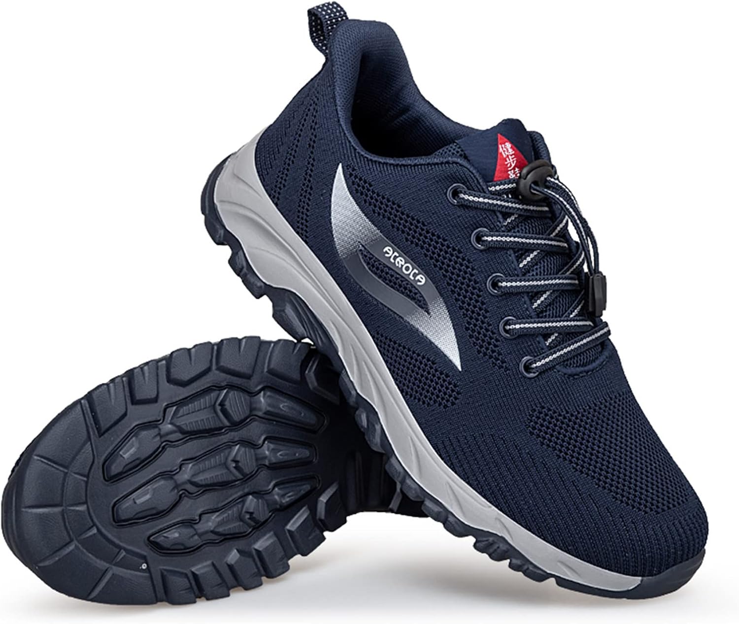 

Мужские повседневные кроссовки на шнуровке из сетки, вязаные, легкие, дышащие, модные, для ходьбы и повседневной носки Generic, темно-синий