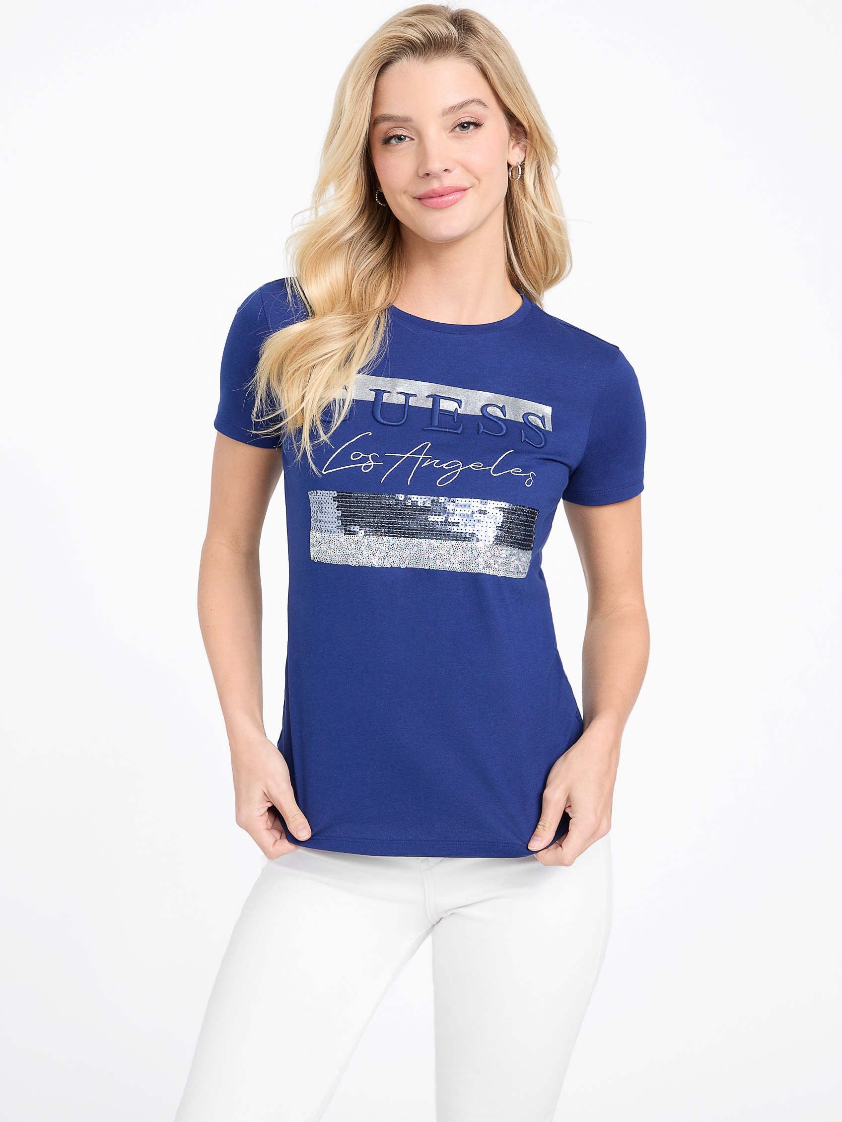 

Футболка с логотипом Лерни Guess Factory, цвет ocean bottom