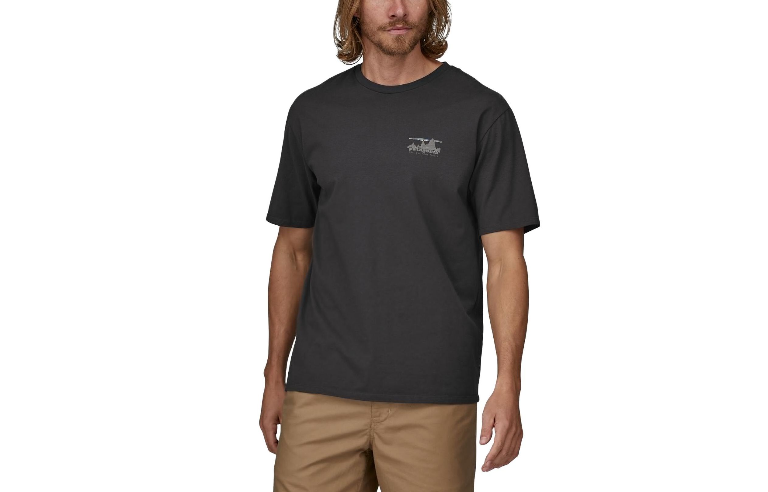 Футболка Patagonia '73 Skyline с принтом из органического хлопка, цвет Ink Black/Ink Black — фото 4