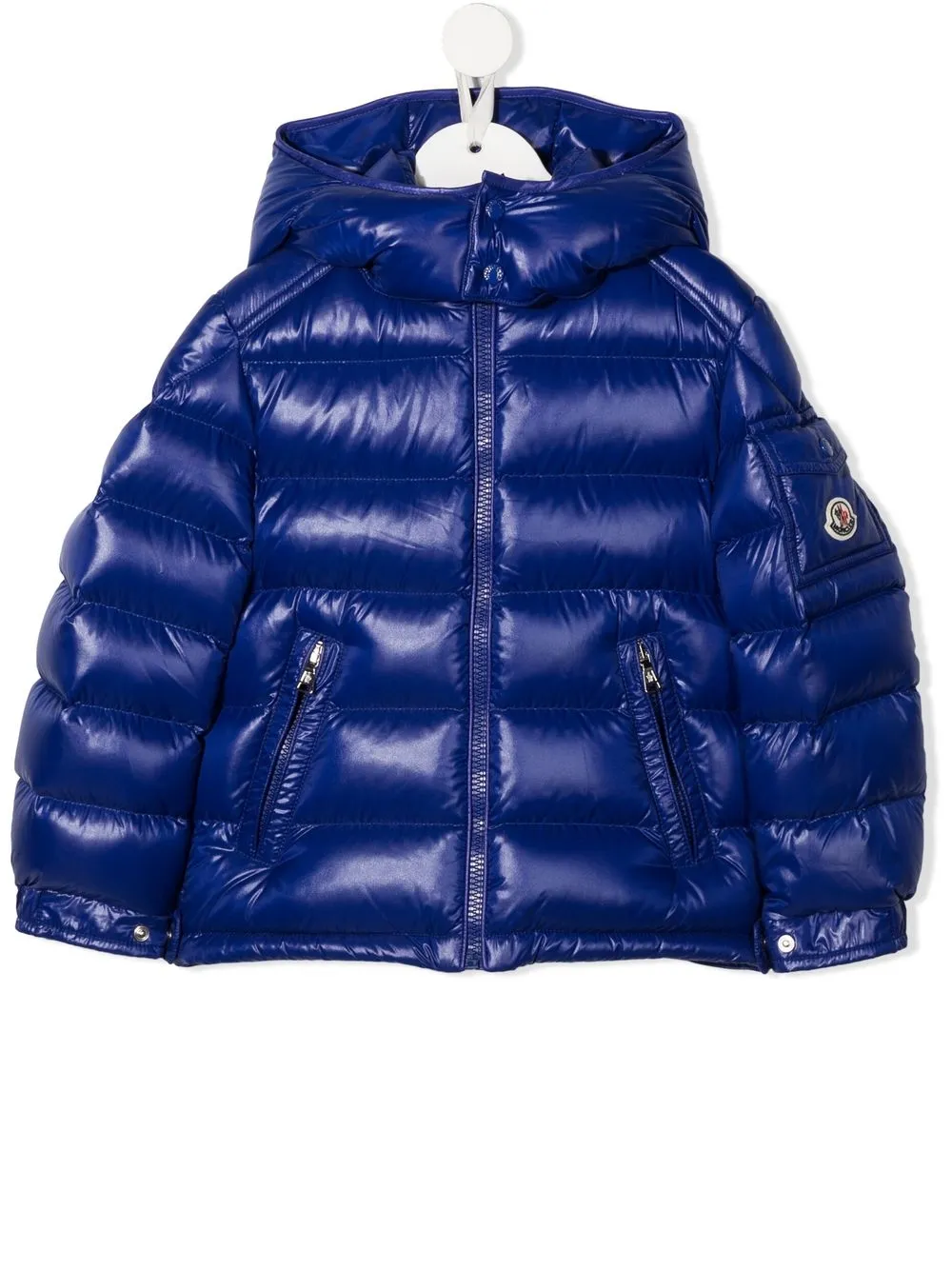 

Пуховик на молнии Moncler Enfant, синий
