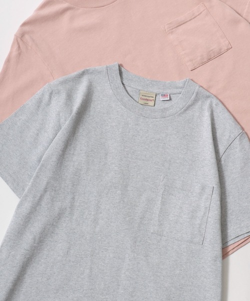 

Футболка из хлопка, с карманом, круглым вырезом и коротким рукавом Goodwear USA, серый