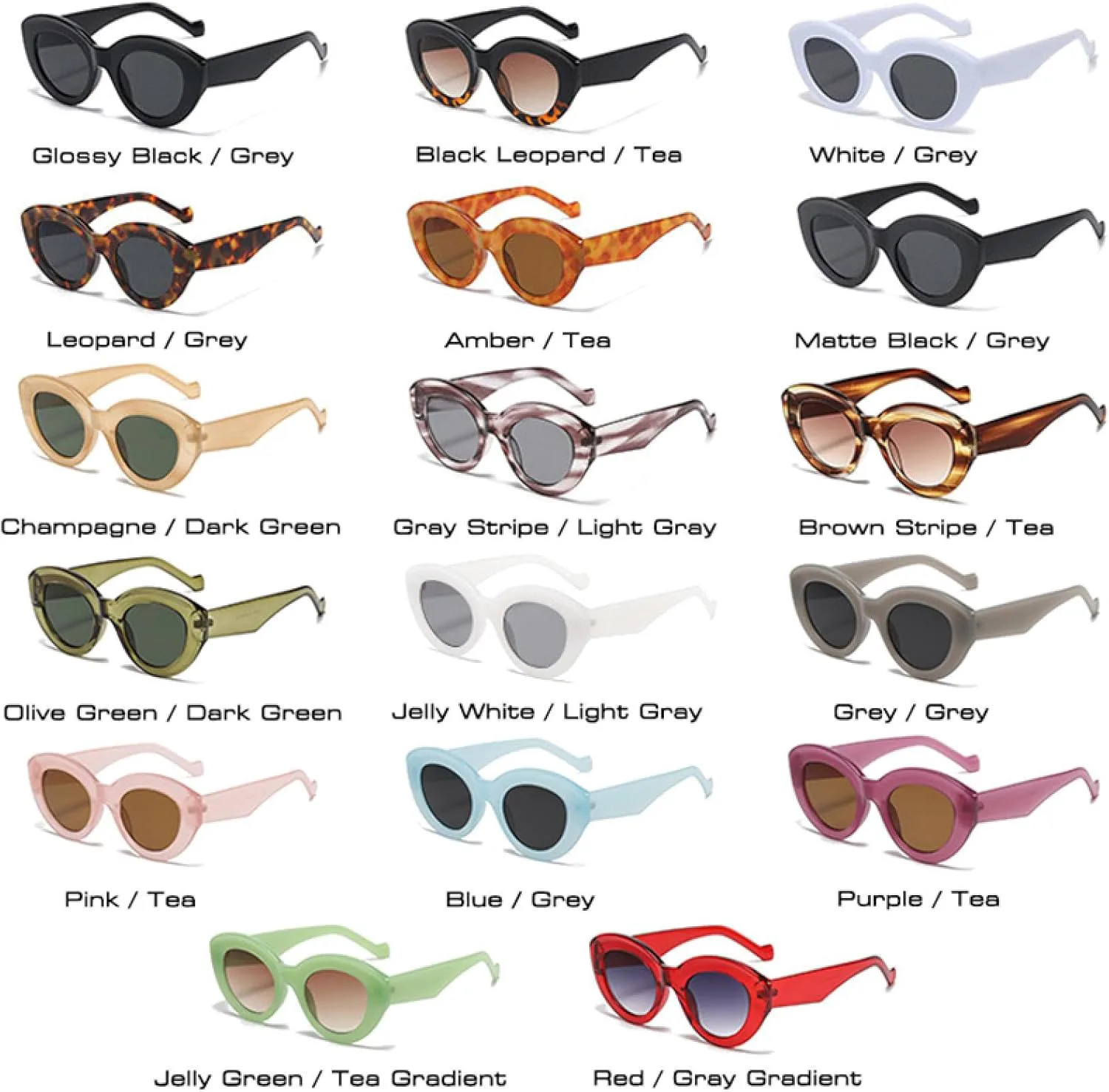 

Модные большие солнцезащитные очки «кошачий глаз» для женщин, ретро-очки с леопардовым принтом, защита от УФ-излучения UV400 для мужчин TOIPASTN, Red Gray Gradient