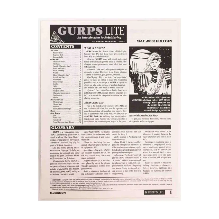 

GURPS Lite (2000 Edition), GURPS (1st-3rd Edition) - Core & Assorted, мягкая обложка