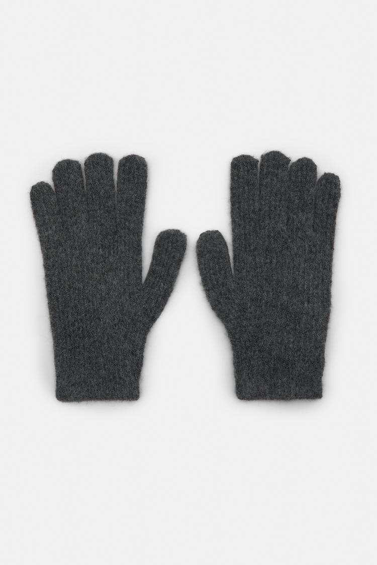 

Вязаные перчатки Pull And Bear, серый
