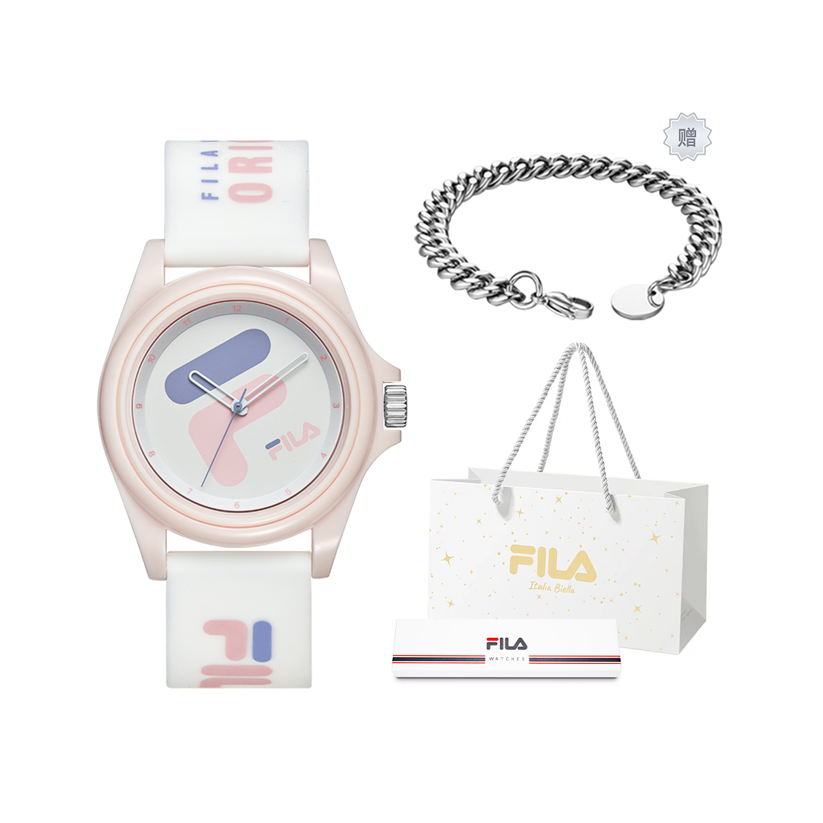 

FILA Часы 6113 Collection Wrist Watch Quartz Movement Silicone Strap White Dial Women's Watch