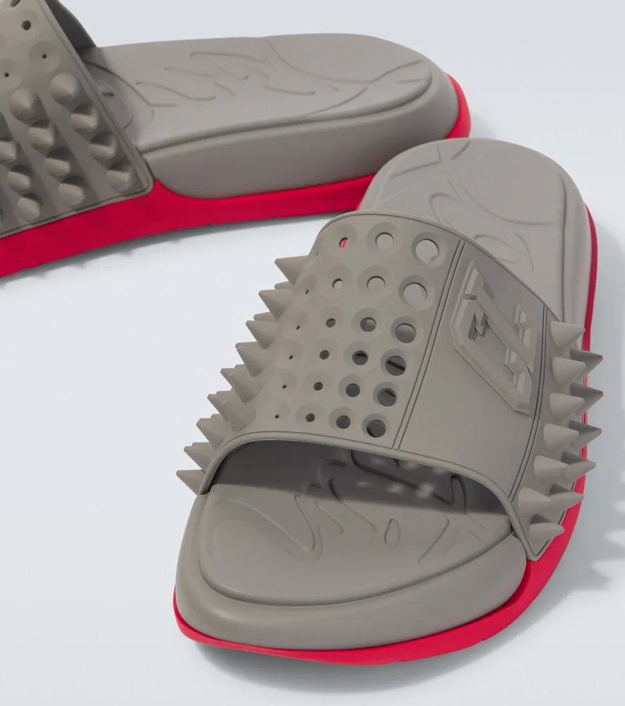 Перфорированные шипованные горки Take It Easy Christian Louboutin, серый — фото 3
