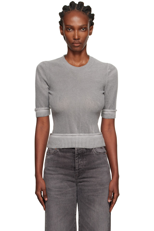 

Our Legacy Серый свитер с двумя короткими рукавами