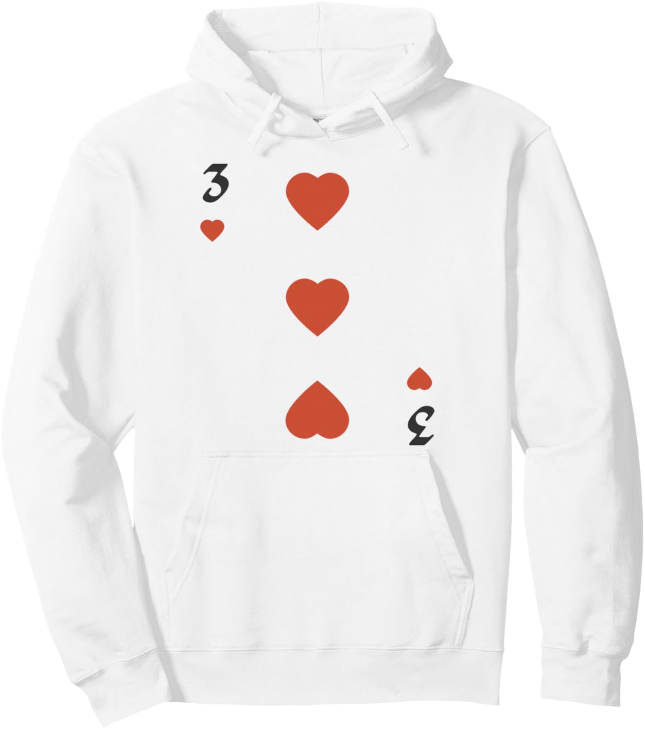 

Худи с изображением колоды карт «Три червы» для группового костюма на Хэллоуин Hearts Deck Of Cards Apparel, белый