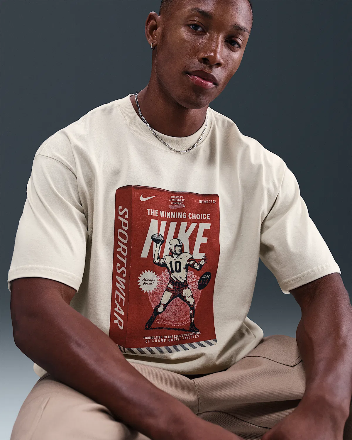 Мужская футболка Max90 Nike Sportswear, Light Bone — фото 3