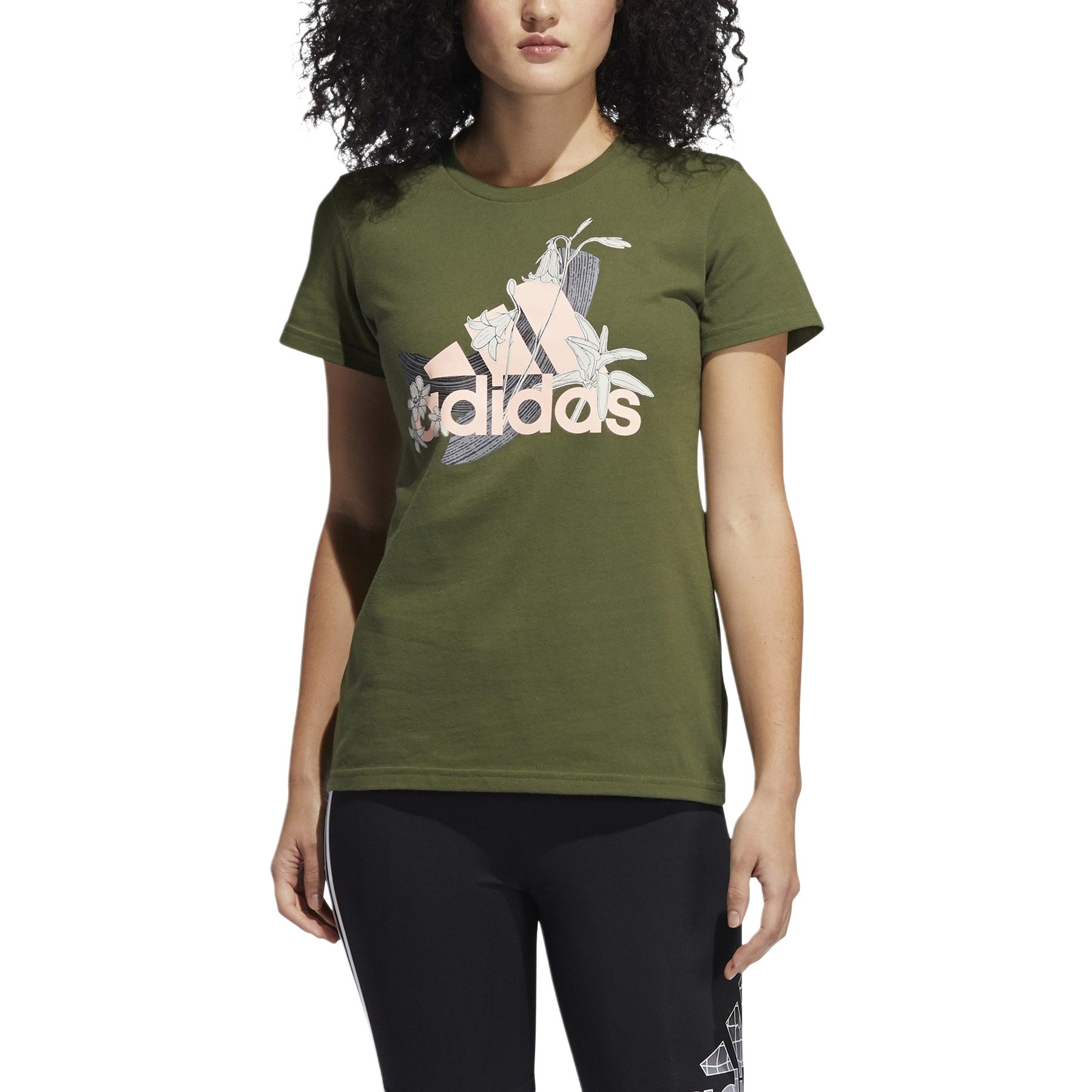 Футболка женская зеленая Adidas — фото 3
