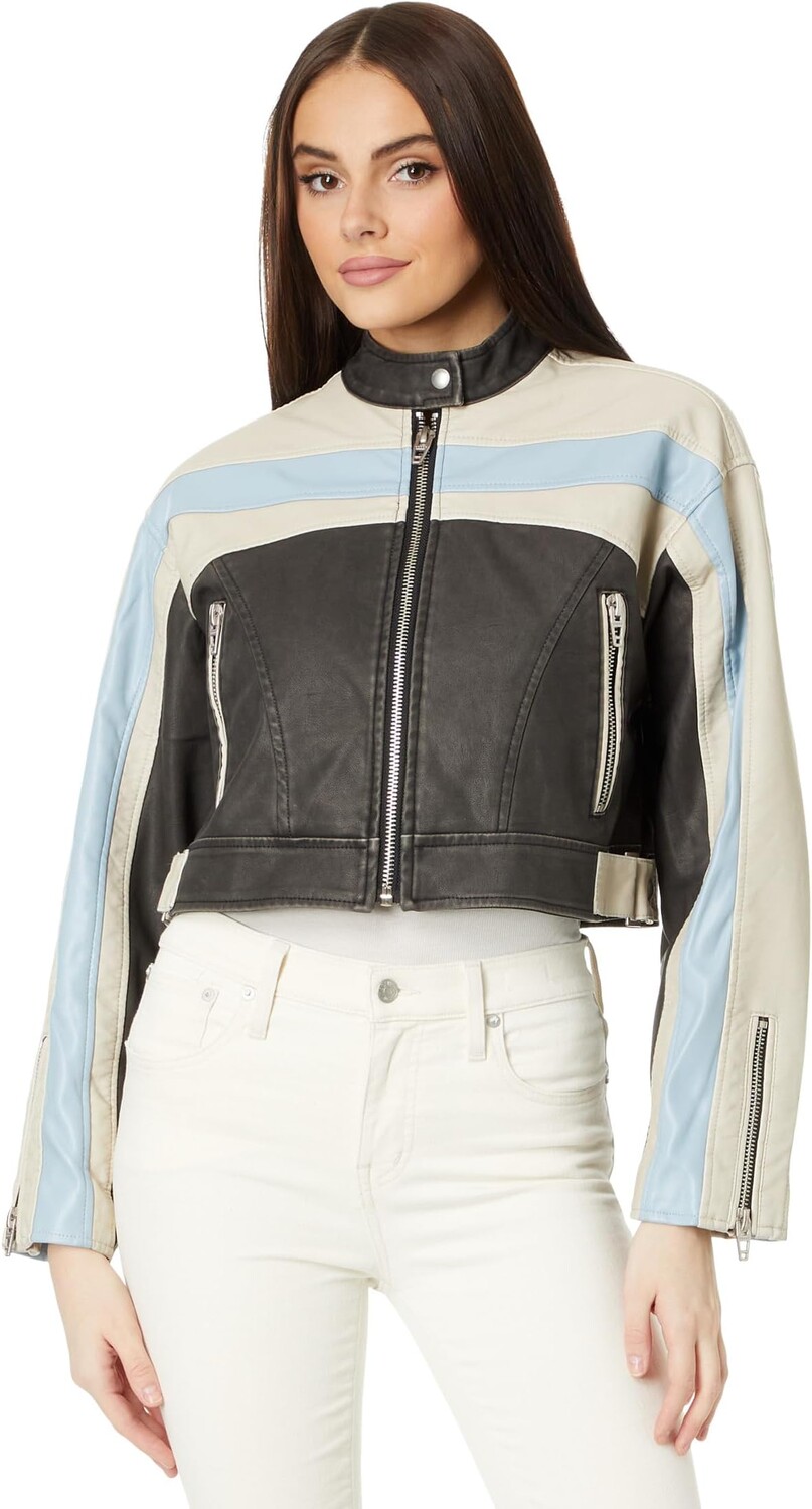 

Куртка Blank NYC Vegan Leather Racer Moto Jacket, зеленый