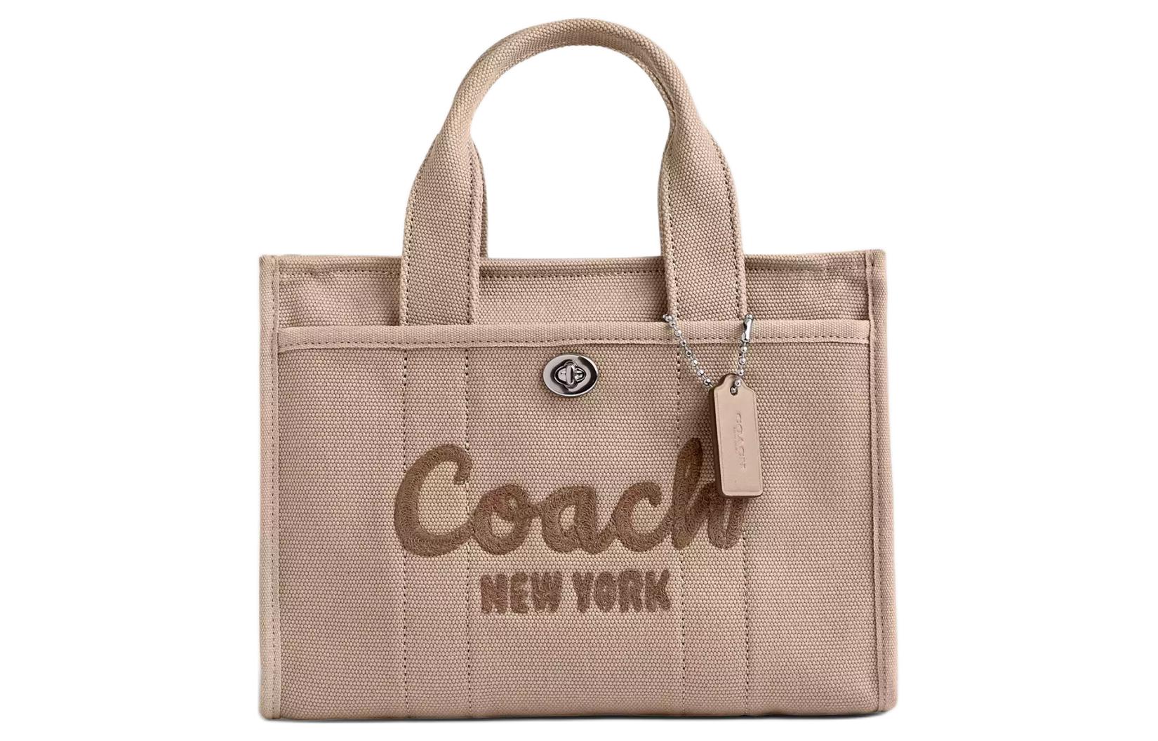 

COACH Холщовая сумка для покупок с наплечным ремнем через плечо большая женская натуральная